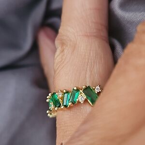 Stunning Vtg Heirloom Emerald Cut Eternity ring See Similiar Pieces Listed